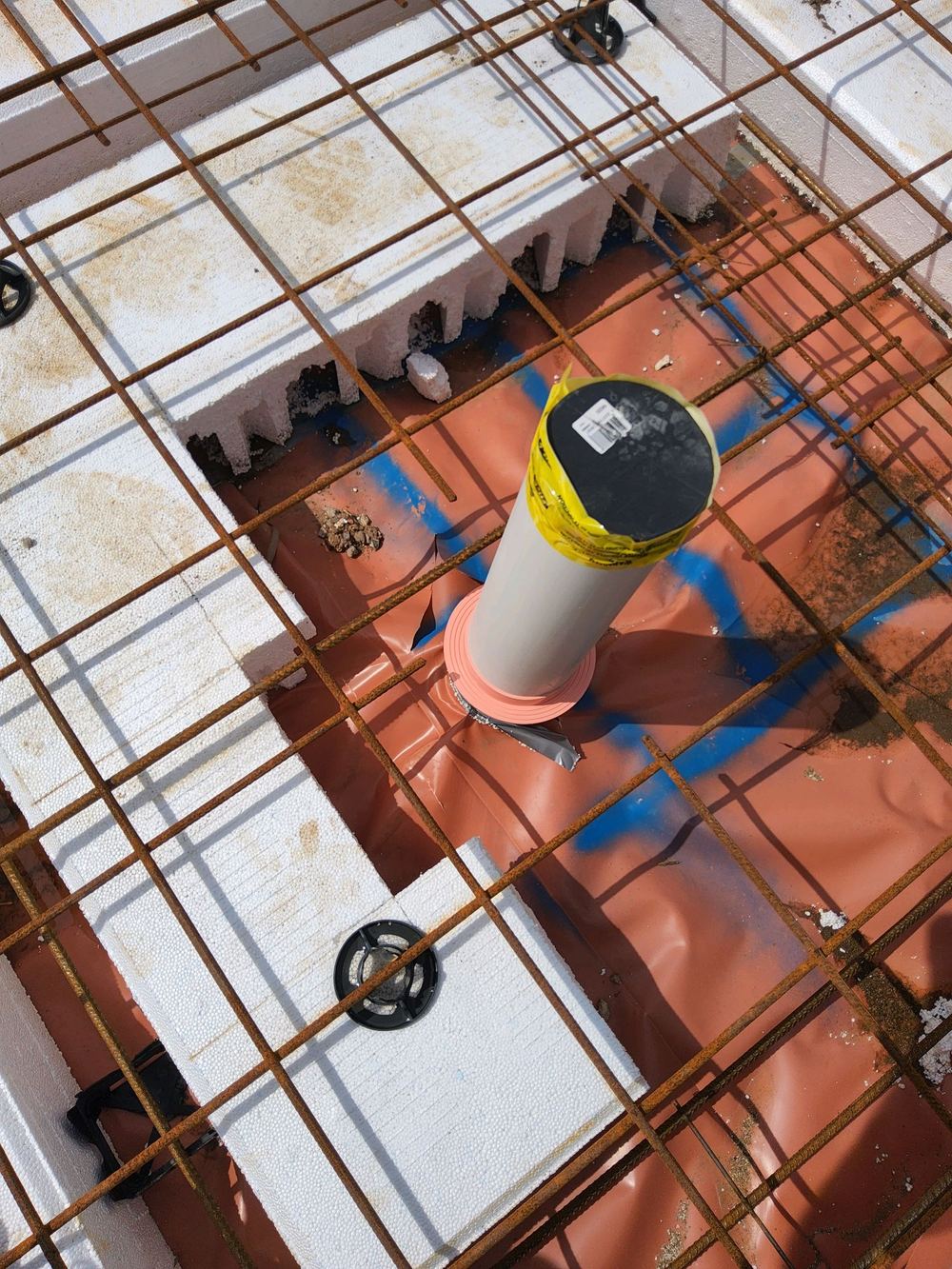 Vapour barrier joints left untaped under the slab, Pennant Hills, Castle Hill