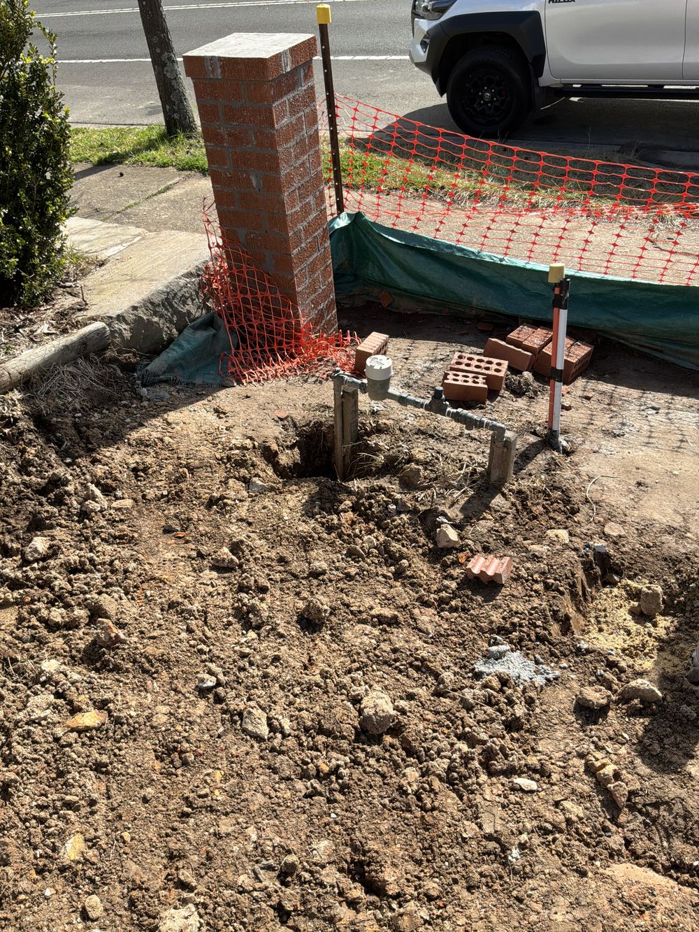 Water meter connection damaged, to be checked for leaks, found during a handover inspection in Castle Hill